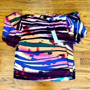 Willa Story Kayla Top Multicolor Tiger Print NEW WITH TAGS Women’s Size Small